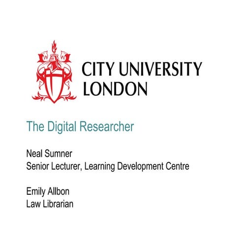 The digital researcher by Neal Sumner