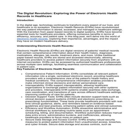 Exploring the Power of Electronic Health Records in Healthcare.docx