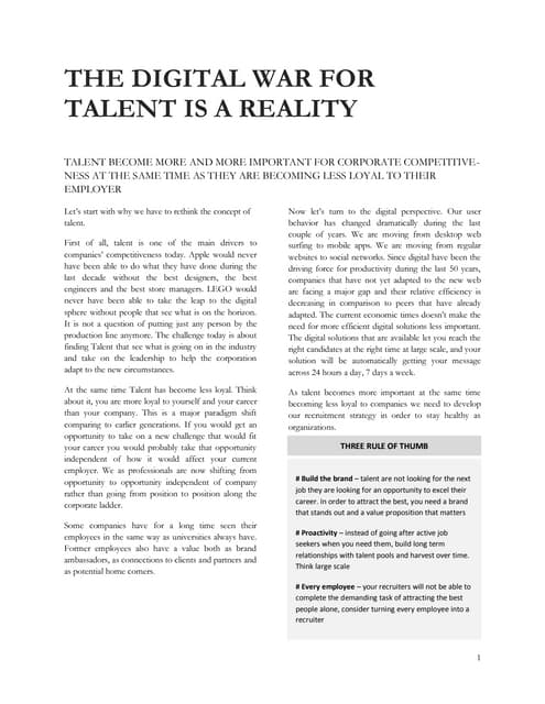The digital war for talent