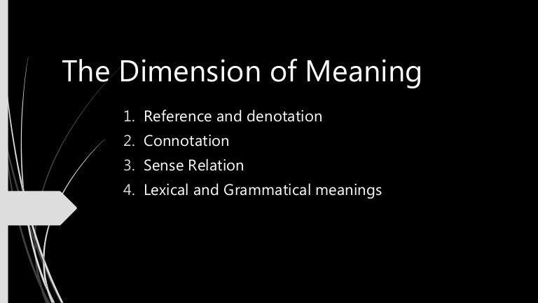 The Dimension Of Meaning