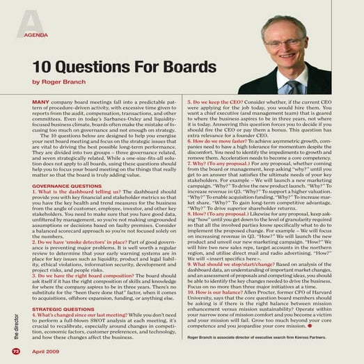 10 Questions to Ask at Your Next Board Meeting