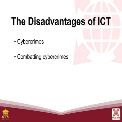 The disadvantages of USING INFORMATION, COOMUNICATION AND TECH.CT.pptx