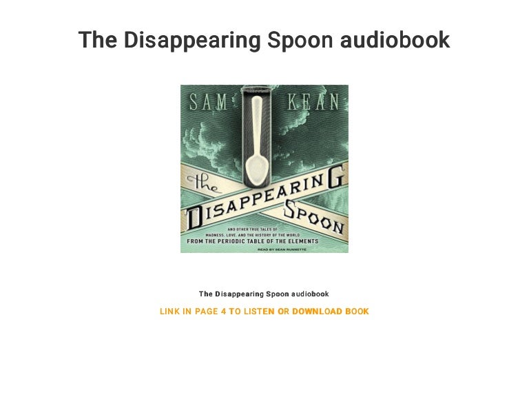 The Disappearing Spoon audiobook
