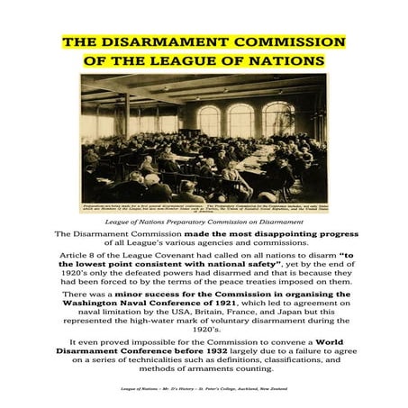 FLASH REVISE CARDS - THE DISARMAMENT COMMISSION OF THE LEAGUE OF NATIONS