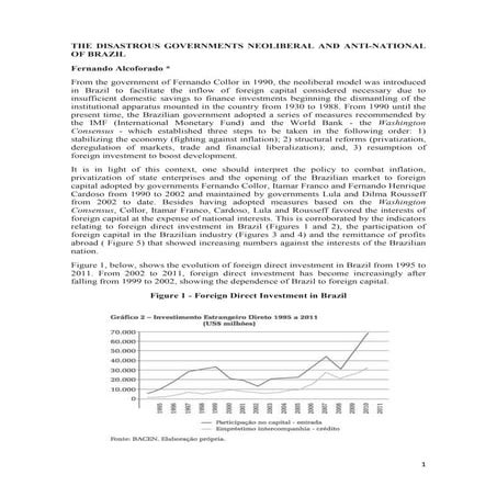 The disastrous governments neoliberal and anti national of brazil