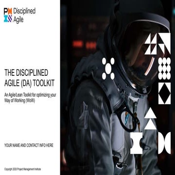 The disciplined agile toolkit