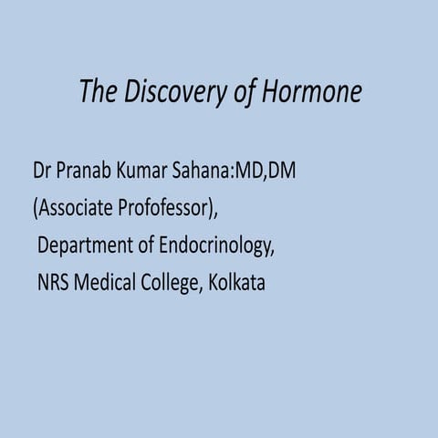 The discovery of hormone | PPTX