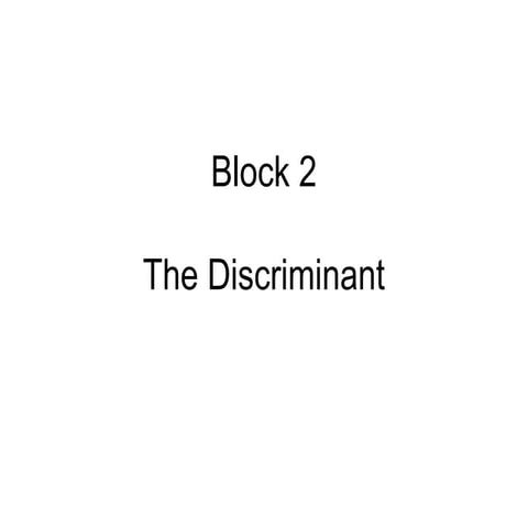 The discriminant