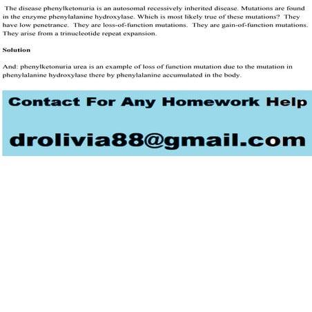 The disease phenylketonuria is an autosomal recessively inherited dis.pdf