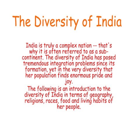 The diversity of india