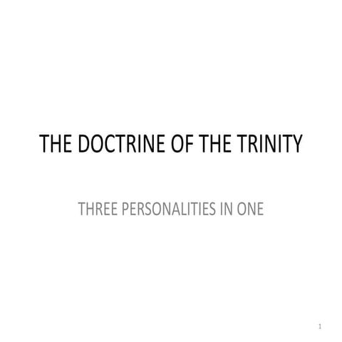 The doctrine of the trinity
