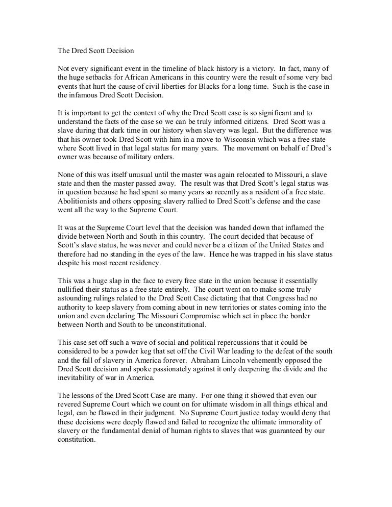 The dred scott decision
