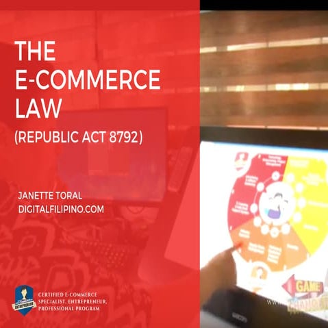 The E-Commerce Act - Republic Act 8792
