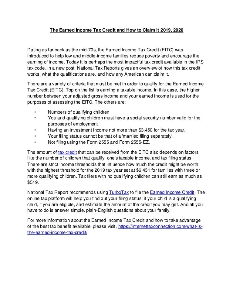 The Earned Income Tax Credit And How To Claim It