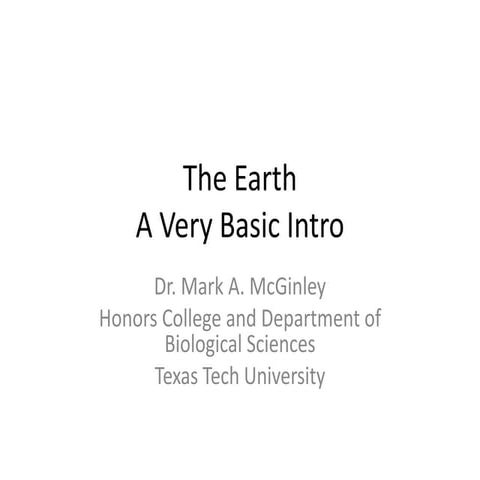 The Earth- A Very Basic Intro
