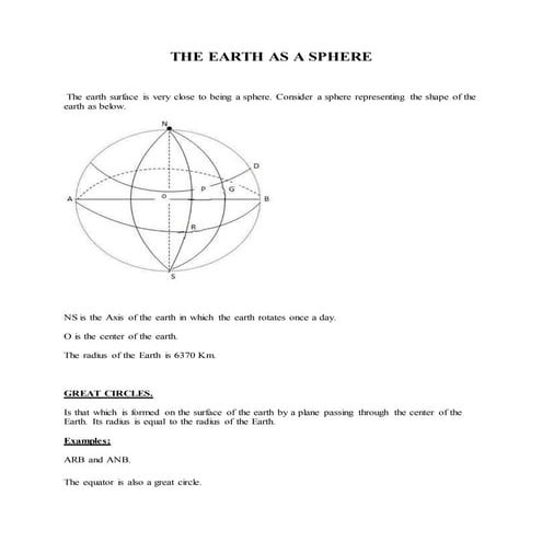 The earth as a sphere