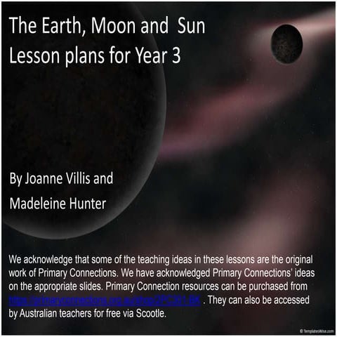 The Earth, moon and sun teaching unit