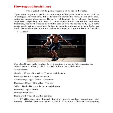 The easiest way to get a six pack at home in 2 weeks