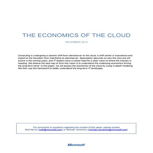 The Economics Of The Cloud