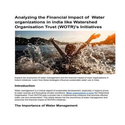 The Economics of Water Management_ Analyzing the Financial Impact of WOTR's I...