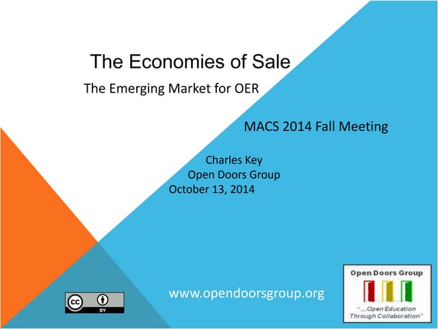 OER and The Economies of Sale - MACS 2014