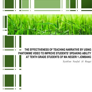 The effectiveness of teaching narra...