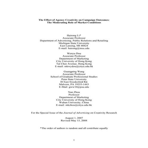 Definition and Measurement of Creativity | PPT