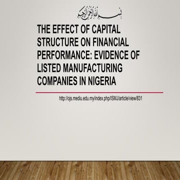 The Effect of Capital Structure on Financial Performance: Evidence of Listed ...
