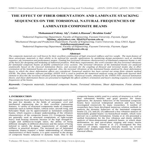 Free vibration analysis of laminated composite beams using fem | PDF
