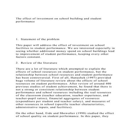 The effect of investment on school building and student performanc.docx
