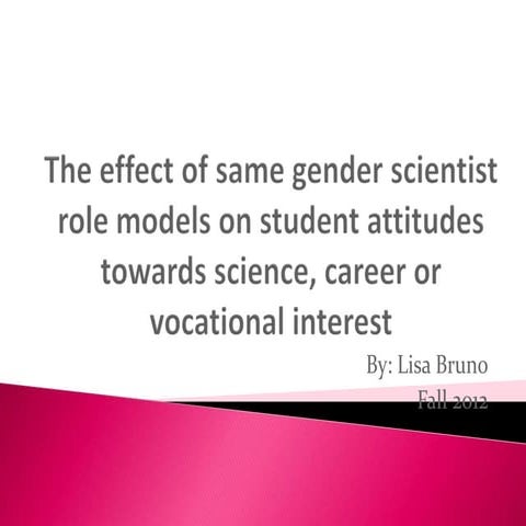 The effect of same gender scientist role models