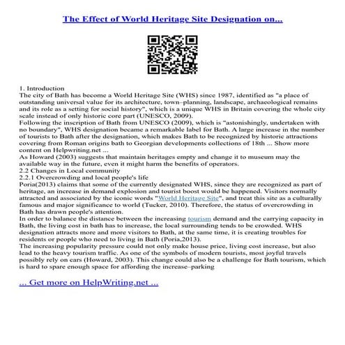 The Effect Of World Heritage Site Designation On...