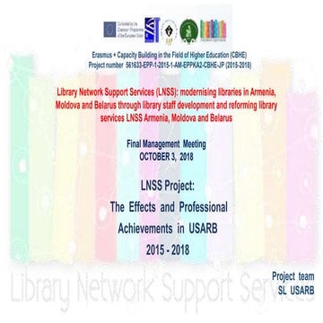 LNSS Project: The effects and professional achievements in USARB  2015 - 2018 