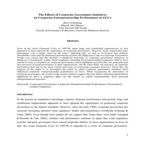 The Impact of Corporate Governance on Firms’ Profitability in Nigeria | PDF