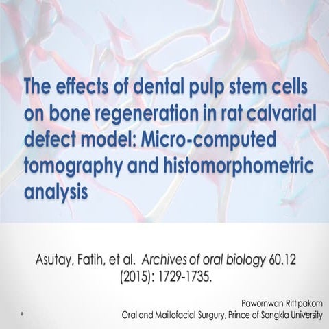 The effects of dental pulp stem cells on | PDF