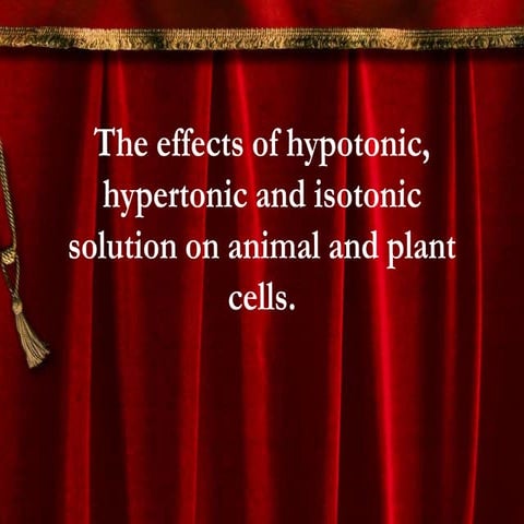 The effects of hypotonic, hypertonic and isotonic