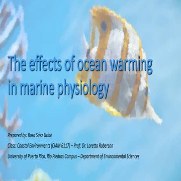 The effects of ocean warming ón marine physiology