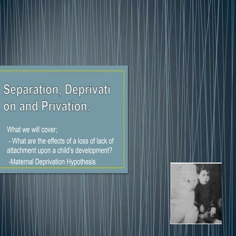 The effects of separation, deprivation and privation
