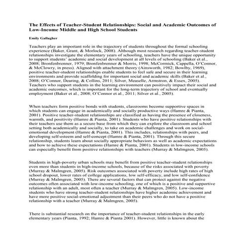 The effects of teacher