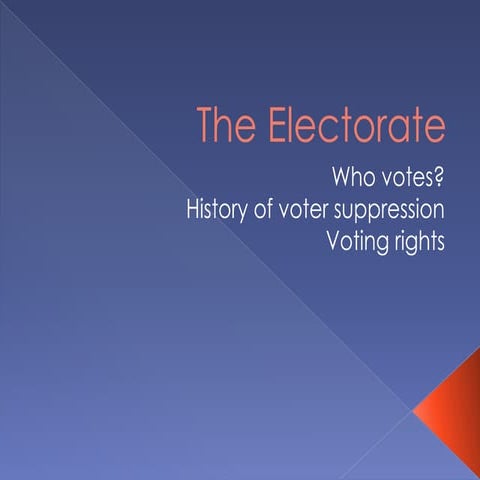 The electorate  who votes, suppression, and rights (1)