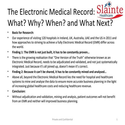 The Electronic Medical Record - David Beausang