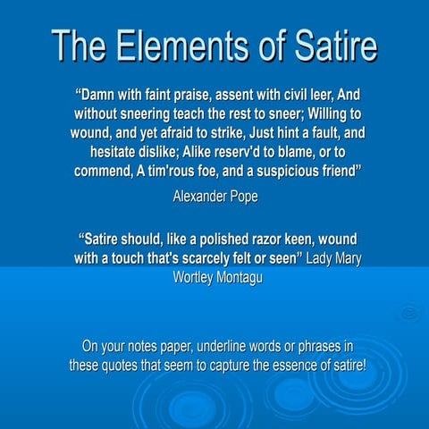 The elements of satire powerpoint online