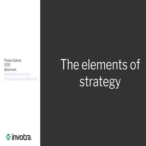 The elements of strategy — Fintan Galvin — Invotra