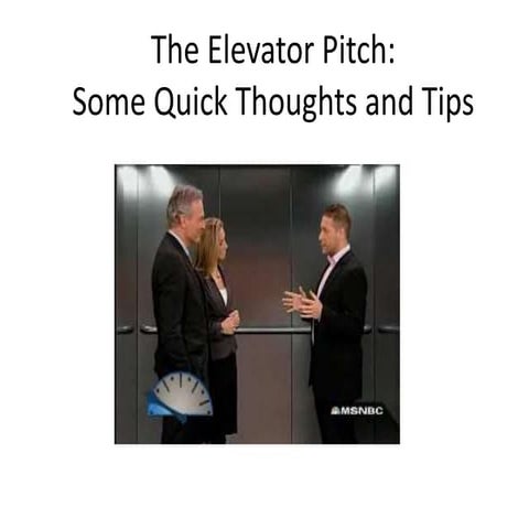 The startup elevator pitch