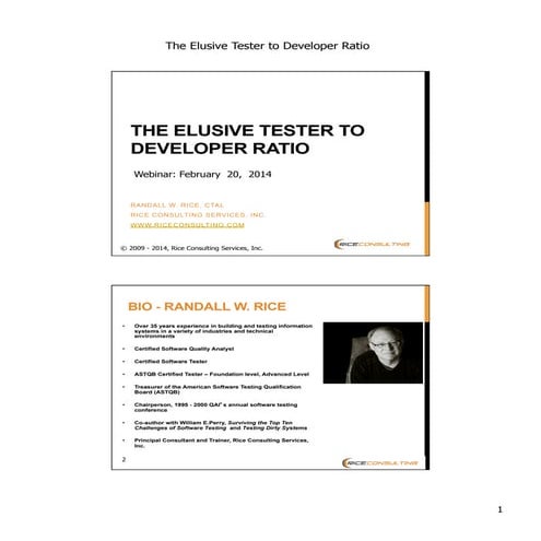 The elusive tester to developer ratio2014