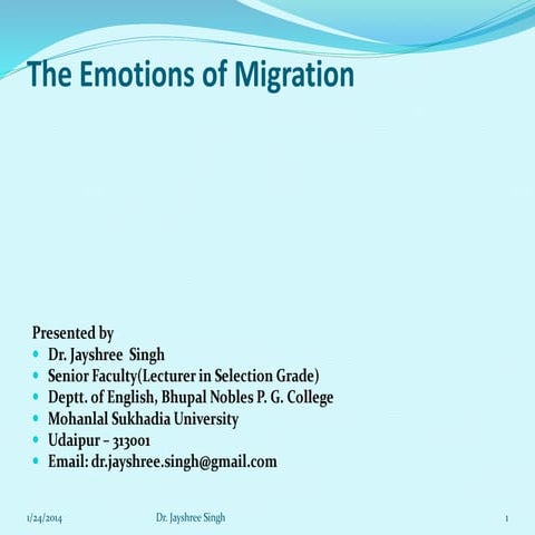 The emotions of migration