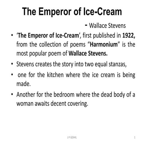 Module-3  American Poetry  "The Emperor of Ice Cream