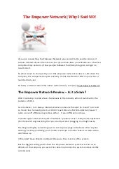 The empower network | Why I said No