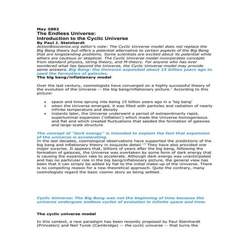 The endless universe