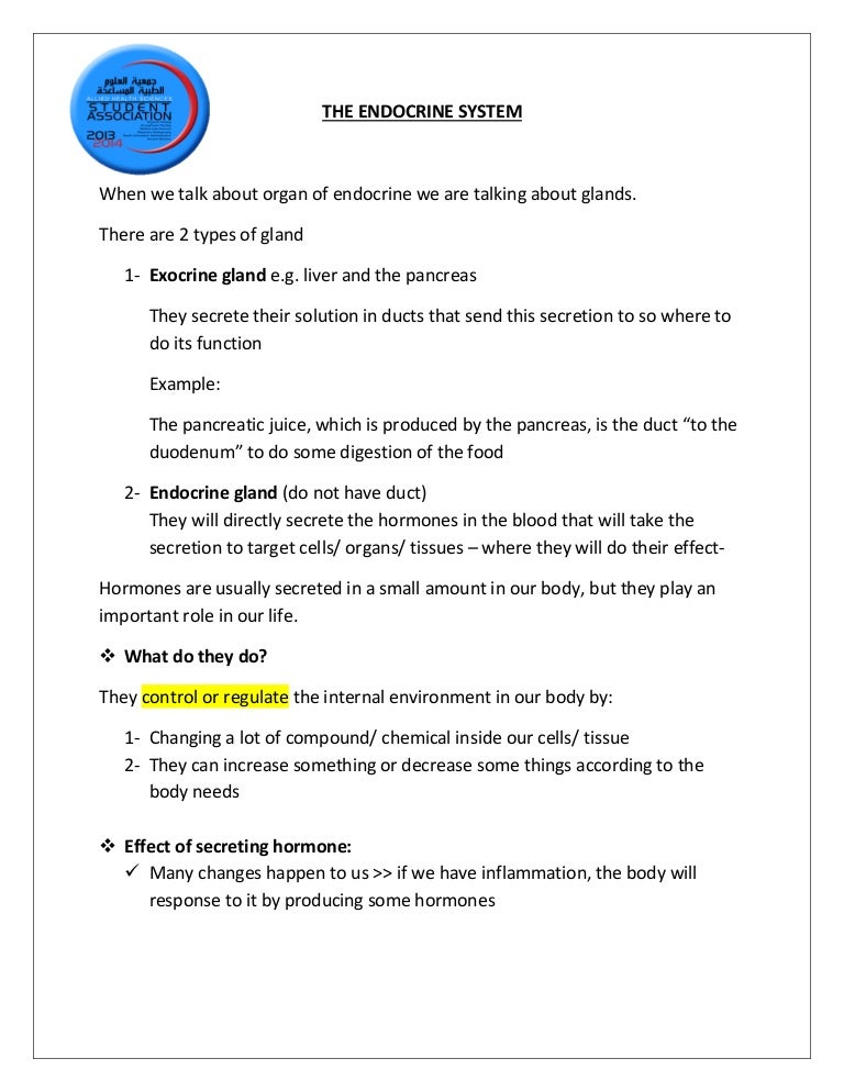 The endocrine system